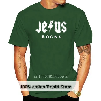 Jesus Rocks Logo Graphic T Shirt Men Women TEE Shirt New Funny Cotton
