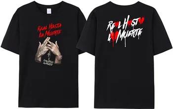 Готиният рапър Anuel AA поп тениска Real Hasta la Muerte писмо печат хип-хоп рок памук о-деколте Tee