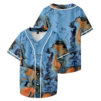 Бейзболна униформа T Shirt Marbling Merch HipHop Style Streetwear Baseball Y2k Унисекс Casual тениска