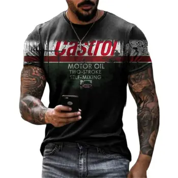 Мотоциклетни ризи Мъже Castrol | Мъжки ризи с къс ръкав | Мотоциклетна модна риза - тениски -