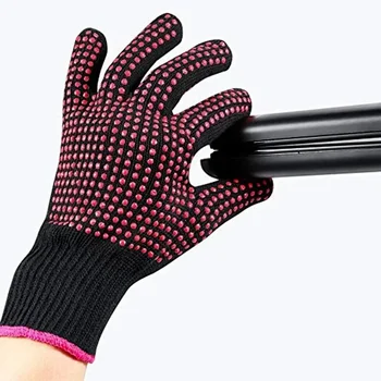 1бр Нова двустранна преса за коса Кърлинг Тонг Фризьорски топлоустойчиви ръкавици за пръсти Инструменти за фризьорски салон