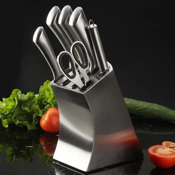 Държач за ножове от неръждаема стомана Творчески нож блок кухненски ножове багажник за съхранение вмъкнат нож организатор