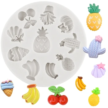 Плодов силиконов мухъл Бананови форми за фондан Инструменти за декориране на торти Бонбони смола глина шоколад плесен
