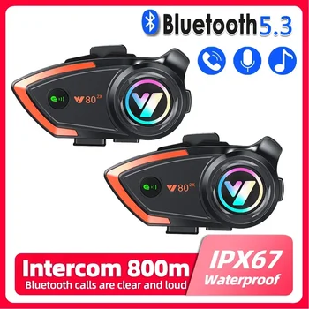 Y80 Bluetooth уоки токи мотоциклетна каска 1000 метра уоки токи свободни ръце намаляване на шума водоустойчиви Bluetooth слушалки
