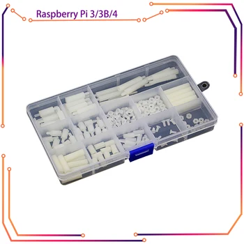 Raspberry Pi 4 Модел B/3B 210 бр. Комплект винтове M2 M3 Найлонови пластмасови винтове и гайки + Отвертка+ Кутия за съхранение на Arduino