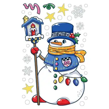 Зимен прозорец прилепва Коледа карикатура снежен човек прилепва Decals Начало декор продукти за стъклени врати прозорец домакински уреди