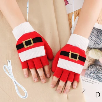 Коледа електрически отопляеми ръкавици акумулаторни USB ръка топло отопление ръкавици зимата