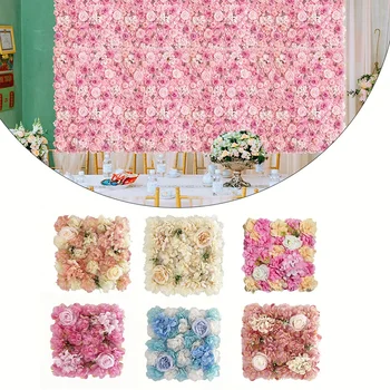 Изкуствен цветен стенен панел симулира цветна стена сватбен фон стена декорФалшива стена от розово цвете коприна фон стена