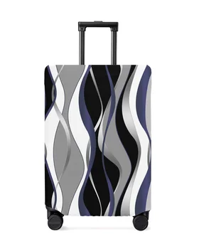 Абстрактен градиент на линията Морско синьо покритие за багаж за пътуване Еластично покритие за багаж Куфар Калъф за прах Аксесоари за пътуване