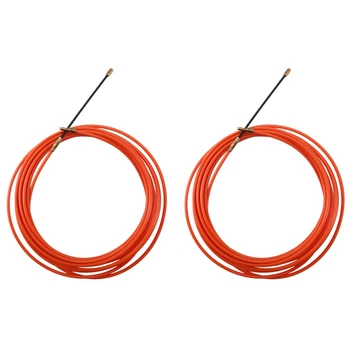 2PCS 4Mm 5 метра оранжево направляващо устройство Найлон електрически кабел Push Pullers Duct Snake Rodder Fish Tape Wire
