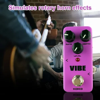 KOKKO китара мини ефекти педал Vibe FUV2 симулира въртящ се рог ефектор преносим педал за китара за електрическа китара истински байпас