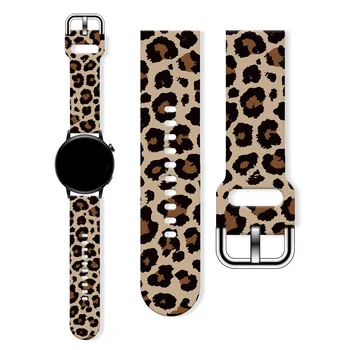 животинска кожа серия 1 отпечатана силиконова каишка за Huawei GT Samsung FB-Versa Watch 23MM 22MM 20MM Watch Band Bracelet Замяна
