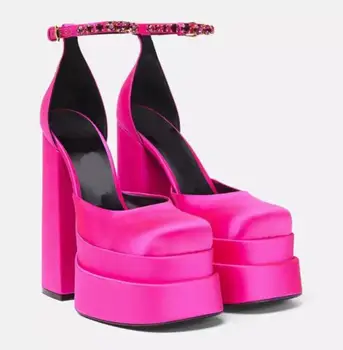 Summer платформа висок ток дамски обувки сандали офис дама ходене удобен женски обувки голям размер 43