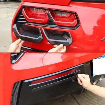 За Chevrolet Corvette C7 2014-2019 ABS Черен автомобил Задна задна задна светлина Задни фарове за мъгла Затъмняване на капака стикер Аксесоари за кола