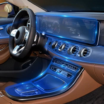 За Mercedes-Benz E-Class W213 2019-2020 Автомобил Фолио за вътрешна защита TPU прозрачен самозалепващ се Paint филмова конзола Стикер