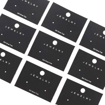 100pcs/lot 3.5x5cm правоъгълник обица карти мода бижута ухо шипове картон черно бяло синьо обеци капки дисплей карти