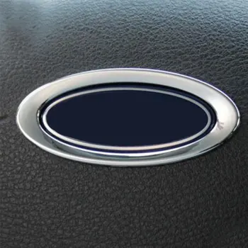ABS Хромиран пръстен за лого на волана за Ford Focus 2 3 4 MK2 MK3 MK4 Kuga Fiesta Ecosport Mondeo Fusion