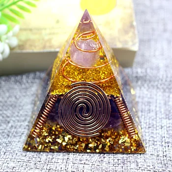 Кристален чакъл пирамида домакинска смола капково лепило медни занаяти настолни орнаменти