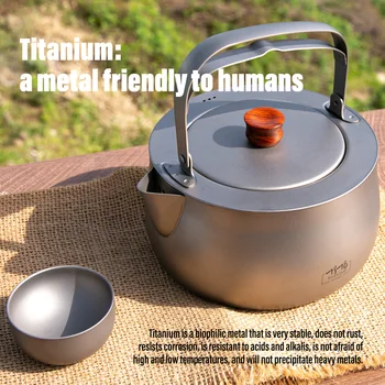 TiTo Титанов чайник къмпинг пикник кафе чай кана ултралек открит пот прибори за хранене вода чайник туризъм пикник съдове за готвене