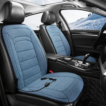 12V Winter Auto Universal Comfort Heated Seat Cover With Backrest Fast Heatin Отопление Възглавница за столче за кола Warm Seat Protector Pad