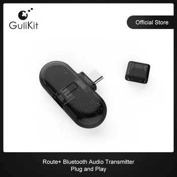 GuliKit Route+ Pro Bluetooth безжичен аудио предавател USB приемник заден адаптер за PS5 Nintendo превключвател PC NS OLED