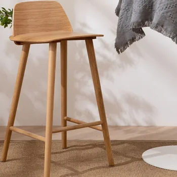 Рецепция Дървени модерни бар столове Всекидневна Скандинавски стол за хранене Офис бар столове Висок дизайн Sillas бар мебели MR50BC