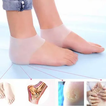 2pcs/pair Силиконови чорапи за грижа за краката Овлажняващ гел за грижа с дупка против напукване ръкав педикюр инструменти