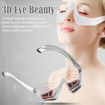 Portable 3D Eye Beauty Микро-ток масаж облекчава умората бръчки избледнява премахване на тъмно око красота чанти око инструмент кръг мравка N9P1