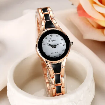 Дамски часовници Княжески кварцови ръчни часовници Дамски часовници Луксозни точни кварцови жени гледат часовник от неръждаема стомана за жени