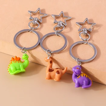 Cartoon Animal Dinosaur Keychain за жени Мъже Кола Key чанта чанта висящи ключодържатели аксесоари DIY ръчно изработени бижута подаръци