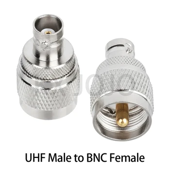 UHF мъжки щепсел към BNC женски жак PL259 RF коаксиален адаптер високочестотен RF коаксиален конектор прав адаптер
