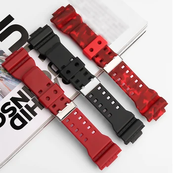 6mm силиконова лента за часовници за Casio G-Shock GA-110 GA-100 GA-120 GA-900 камуфлажна гумена водоустойчива мъжка каишка гривна