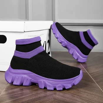 Обувки за глезена Зимни ботуши за мъже 2023 Нови мъжки маратонки Дамски ежедневни обувки за чорапи на открито Най-продавани работни облекла Мода против хлъзгане