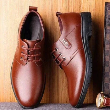 Бизнес черни мъже рокля обувка есен нов британски кожени обувки мода единична обувка външна търговия работа обувка мъже обувки случайни обувки