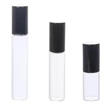 Бутилки за многократна употреба Преносими стъклени ролкови мини стъклени бутилки с ролкови топки от неръждаема стомана за етерични масла Парфюми Aroma