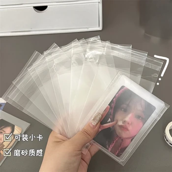 100pcs Clear Kpop Toploader Photocard Protector Прозрачен ръкав за карти Държач за фото карти за Kpop Idol Card 13x8cm