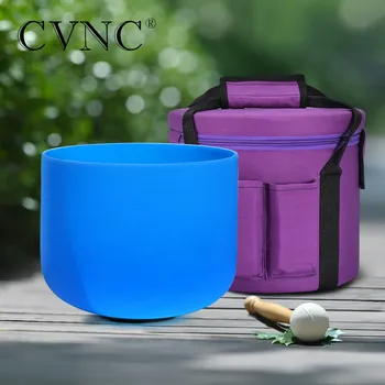 CVNC 8 инчов цветен кварцов кристал пеене купа G NoteThroat чакра с безплатна чанта за пътуване за енергия Звук Изцеление ум фокус