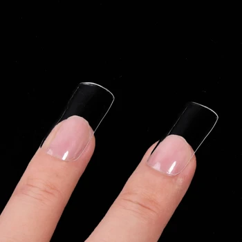 Патешки крака фалшиви нокти половин покритие френски съвети ясни акрилни нокти за жени 500pcs фалшиви нокти средно натиснете върху ноктите