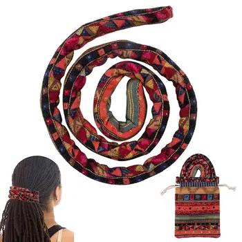 Жена Шал за коса Бохемски етнически стил Огъващи се връзки за коса Спирала Lock Вратовръзка за коса Лента за коса Дълга лента за коса
