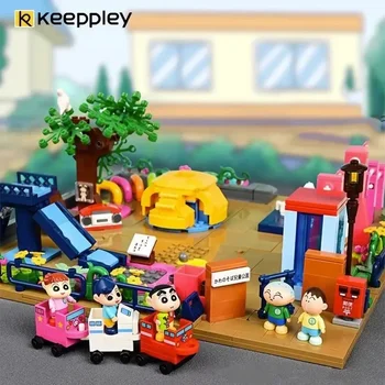 Keeppley пастел шин-чан строителни блокове градина строителство комплект японски карикатури аниме герои DIY събрание детски играчки подарък