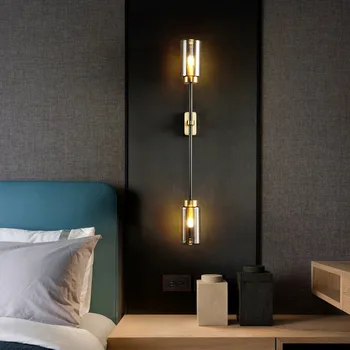 Реколта минималистичен стена лампа за хол Nordic дизайнер стена светлина вътрешен хотел коридор стълбище Led декоративна лампа