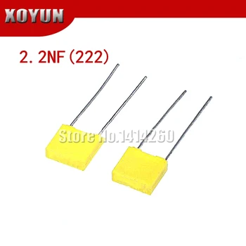 20PCS Корекционен кондензатор 2.2nF 222J 100V 5mm полипропилен безопасност пластмасов филм кондензатор нов оригинал