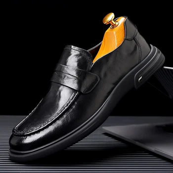 WAERTA Марка Кожени Мъжки официални обувки Луксозно качество Мъжки мокасини Рокля Мокасини Дишащи обувки за шофиране Размер 38-44