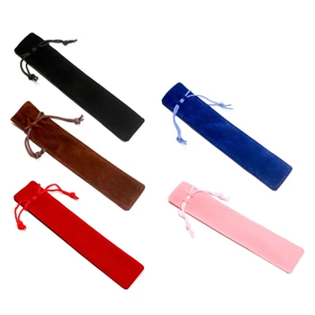 ioio 1 парче шнур писалка торбички плътен цвят единична химикалка чанта случай