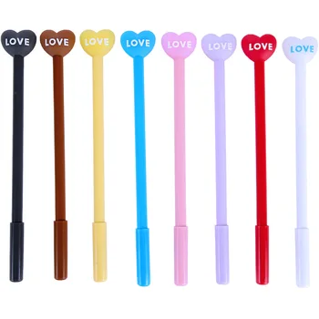 Cartoon Neutral Pen 3d Love Gel Pens Pvc Soft Glue Student Stationery Pen Black 0.5mm Needle Pens